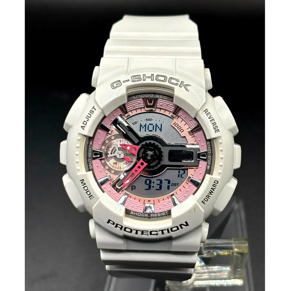 Casio G-Shock GMA-S110MP-7A S-Series White Pink Analog Digital Watch